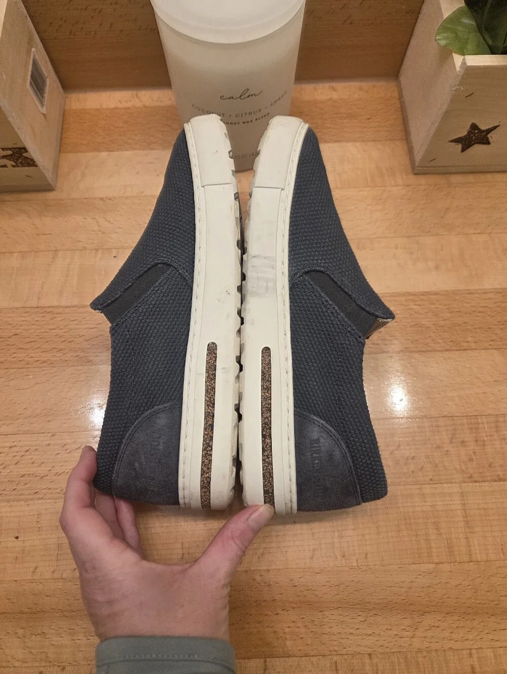 Birkenstock Oswego Slip-On Shoes Midnight Navy Canvas/Suede Women's Size EU 37